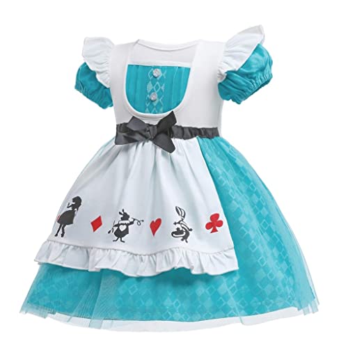 Lito Angels Alice in Wonderland Princess Fancy Tulle Dress Costume with White Apron and Hair Hoop for Kids Girls Age 2-3 Years - Image 3