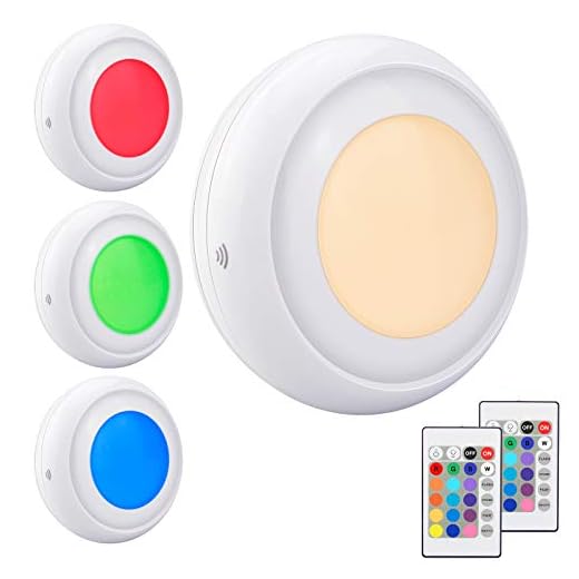LUXSWAY Wireless Night Light,Battery Operated LED Lighting Remote Control 16 Color RGB Closet Lights,Flash/Strobe/Fade/Smooth Mode,Dim to Bright Stick Under Cabinet Lights for Closet/Showcase