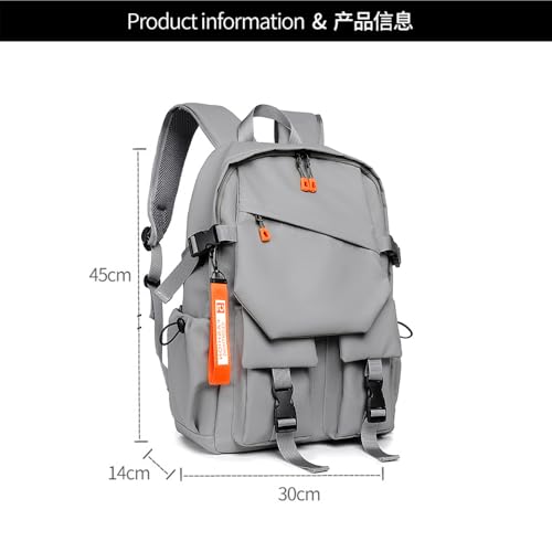 Preptep Casual Aesthetic Backpack for Teens, Grey - Image 3
