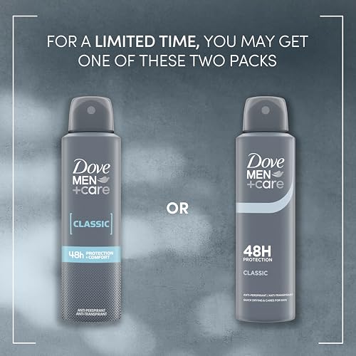 Dove Men+Care Classic Anti-Perspirant Aerosol Deodorant Spray with ¼ moisturising cream for 48 hour protection against sweat and odour 6x 150 ml - 5