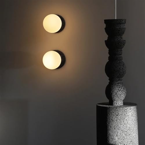 Lampe Suspendue Double Boule Moderne en Verre et Ciment Blanc Chaud - 7