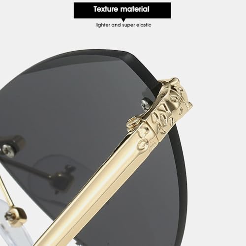 Fashion Triangle Cat Eye Sunglasses Women Luxury Metal Rimless Sunglasses Black Elegant Eyewear Trendy UV4004