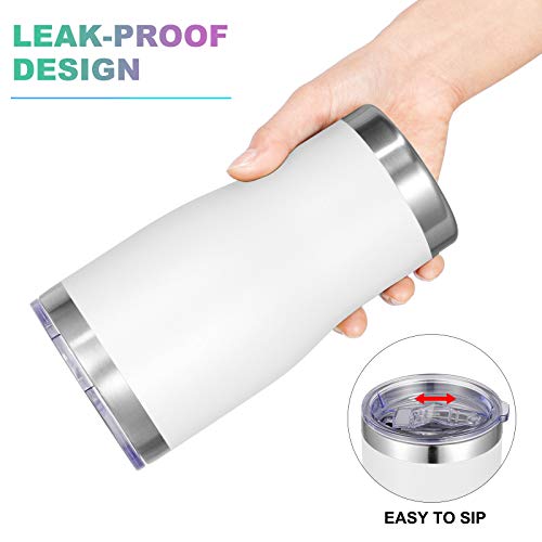 VEGOND-20oz-Tumbler-Stainless-Steel-Tumbler-Cup-with-Lid-And-Straw-Vacuum-Insulated-Double-Wall-Travel-Coffee-MugWhite-12-Pack