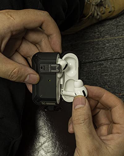 Aulumu A19 For Airpods Pro Case [2Nd/1St Generation] With Lock, Full-Body Protective Tough Cover With Keychain Compatible With Apple Airpods Pro(2022/2019) Case For Men Women, Cool Design #TOP4