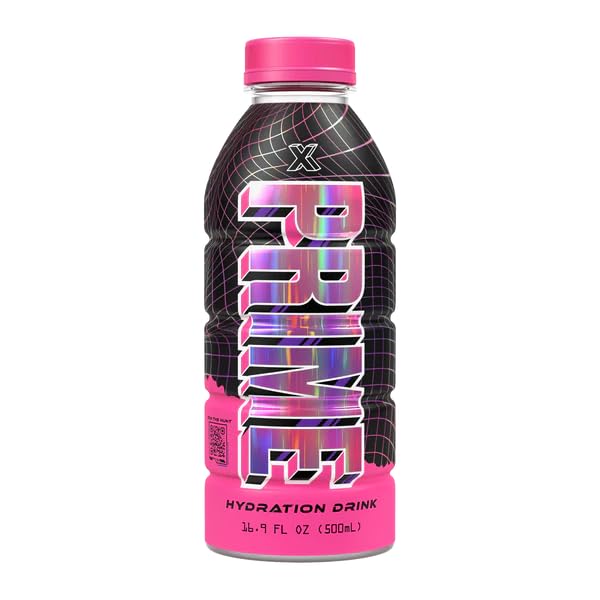 Limited Edition X Strawberry Lemonade Prime Hydration Pink Holographic Bottle (1 Bottle – 16.9 Fl Oz – USA Exclusive)