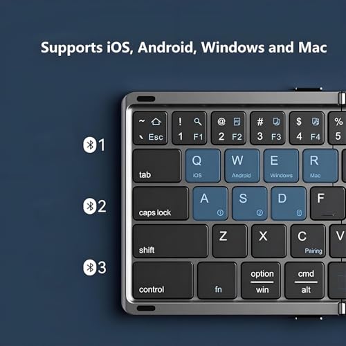 Teclado y mouse inalámbricos plegables con touchpad para tablet 6