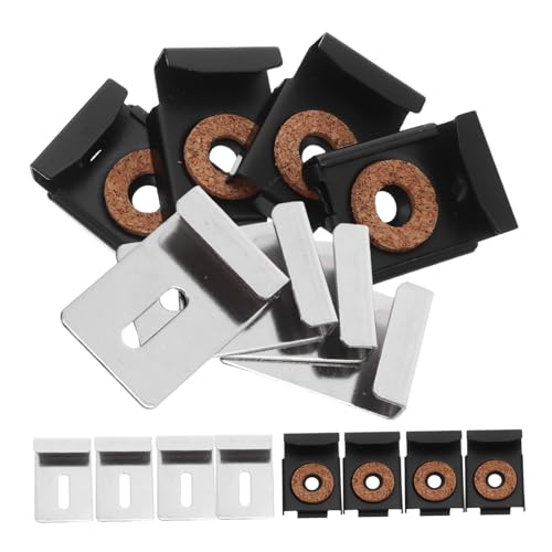 VILLCASE 4 セットステンレス製鏡ブラケット 厚対応 壁掛け用ガラスホルダークリップ フレームレスミラー用耐湿性クランプ 家 浴室 オフィス向け