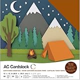 American Crafts 376989 60 Sheet Earthtones of Cardstock Pack, 12 by 12