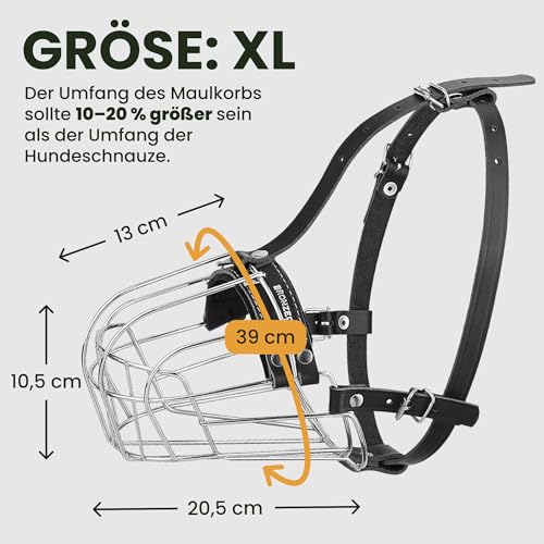 BRONZEDOG Draht-Hundemaulkorb Deutscher Schäferhund für mittelgroße große Hunde Verstellbarer langlebiger Metallkorb zum Beißen Kauen Bellen (XL)