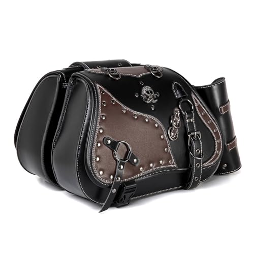 Sacoches de selle imperméables en cuir avec porte-gobelet