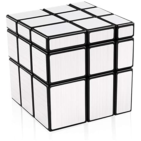 D-FantiX Shengshou Mirror Cube 3x3x3 Speed Cube 3x3 Mirror Blocks Cube Different Shapes Silver Cube 57mm Cover