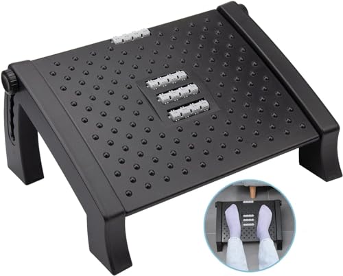 SurmountWay Fußstütze Schreibtisch mit Massage, Fußablage...