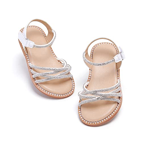 Phiramin Girls Silver Sandals - Toddler Girl Dress Shoes Size 12 For Summer Party Wedding School Flats #TOP6