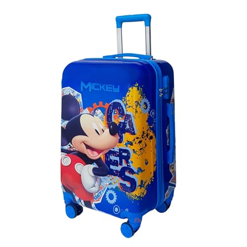 Image of ABS Hard Shell 8 Wheels 24 Inches 360 Degree Rolling Trolley Suitcase for Kids (Luggage-8), Blue, Small