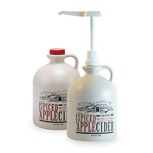 Mountain Cider Pack of 2 Spiced Apple Cider Concentrate Plus 1 Pump FREE | Gluten Free, No Preservatives, No Added Sugar | 64 fl. oz/bottle (128 servings)