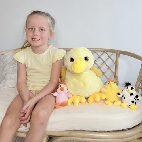 Image of Duck Plush Toy with 3 Babies, 11 Inch Wind Up Stuffed Animal Set