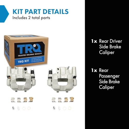 Image of TRQ Rear Brake Caliper Set Brackets Hardware Zinc Coated Compatible with 2005-2010 Scion tC