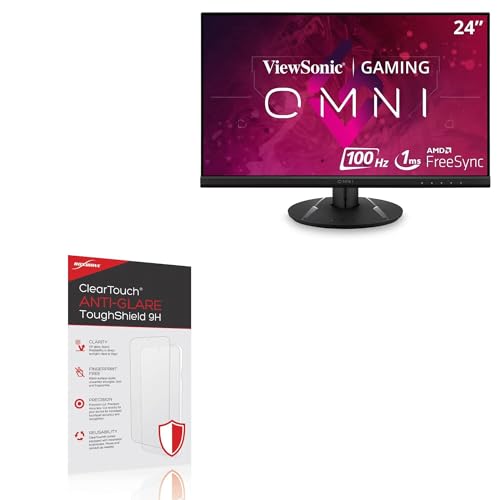 BoxWave Screen Protector Compatible With Viewsonic OMNI VX2416 (24 in) - ClearTouch Anti-Glare ToughShield 9H (2-Pack), Anti-Glare 9H Tough Flexible Film Screen Protector