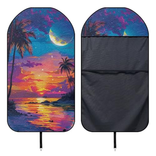 Image of Sunset Car Seat Towel Cover Fashion Auto Interior Waterproof Soft Auto Seat Covers Anti-Slip Vehicle Seat Protector Universal Size Fit for Most Cars SUVs Trucks Vans