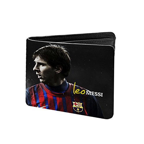 Lionel Messi Artwork Printed Pu Leather Wallet for Men's/Boy's, Lio Messi Black-10, 11.5 X 2 X 9.5 Cm, Casual3