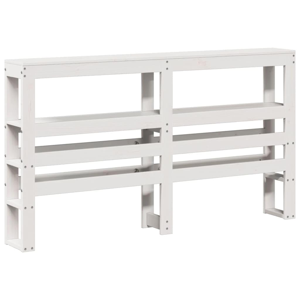 vidaXL Cabecero de Cama con estantes Madera Maciza Pino Blanco 140 cm, cabecero de Cama, cabecero de Madera Maciza, cabecero con estantes