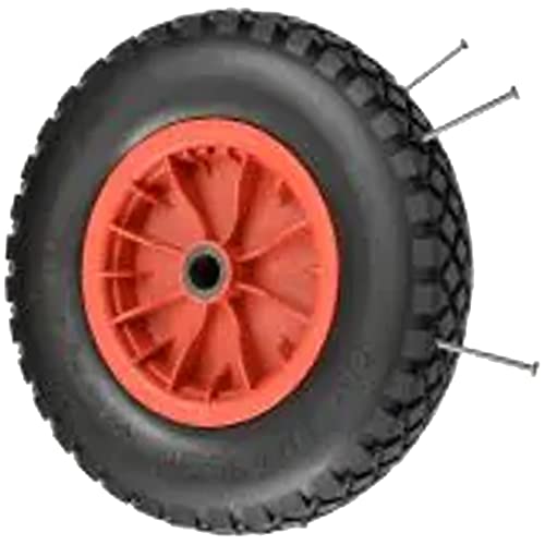 PU 14" Puncture Proof RED Wheelbarrow Wheel Tyre 3.50-8 foam filled + AXLE By KetoPlastics 2 PU 14" Puncture Proof RED Wheelbarrow Wheel Tyre 3.50-8 foam filled + AXLE By KetoPlastics - Image 2