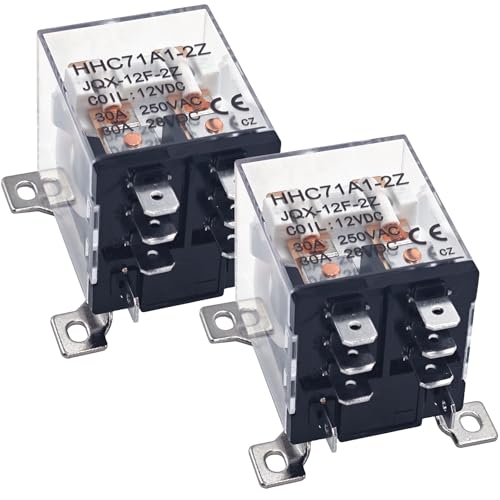 Relais haute puissance JQX-12F-2Z DC 12V 30A DPDT boîtier ignifuge