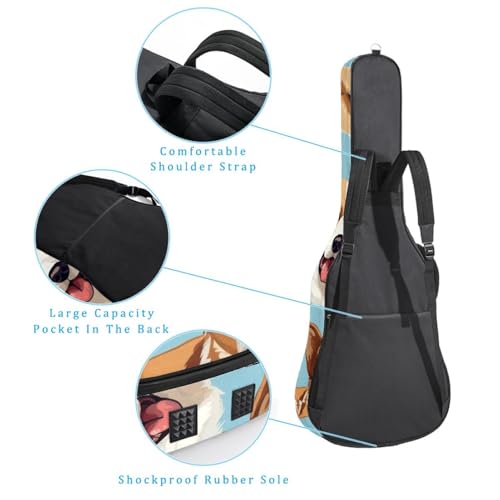 Housse guitare acoustique 109 cm imperméable sac à dos basse - 3