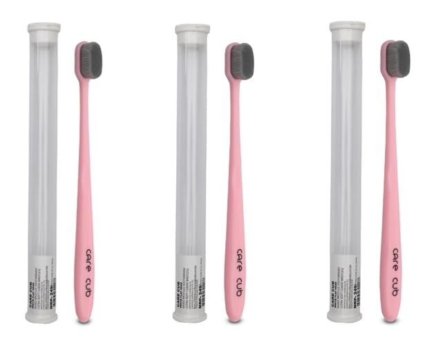 CARECUB Pink Flat Head Toothbrushes - BPA-Free, Ultra Soft Micro Nano Bristles for Gentle Cleaning, Perfect for Sensitive Teeth, Oral Care Bliss, Youth & Adults Pack of 2 (B0CL9M2WS5) Amazon Price History, Amazon Price Tracker