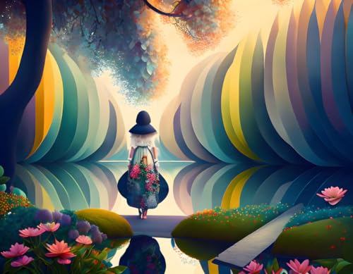 Poster sur toile sans cadre 58x90 cm Whimsical Garden