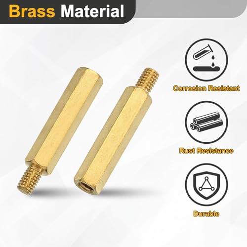 Image of uxcell 15Pcs Male to Female Thread Spacer Screws, M4 x 25mm + 6mm Brass Hex Standoff Screws PCB Motherboard for Drone Quadcopter, Computer and Circuit Board