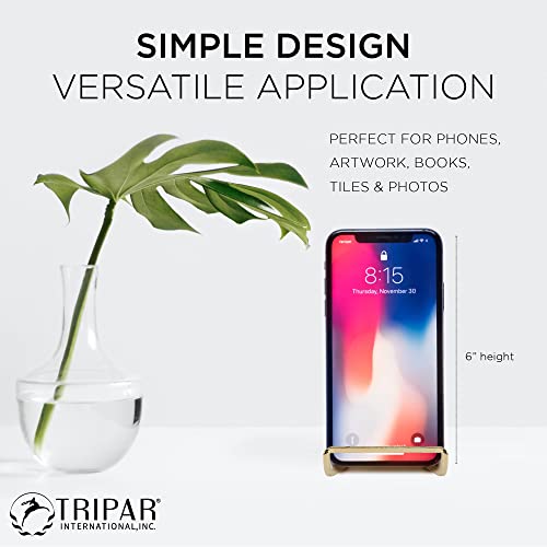 Tripar 4" Brass Plated Metal Square Wire Easel Display Stand For Plates, Artwork, Picture Frame Plate Stand #TOP4