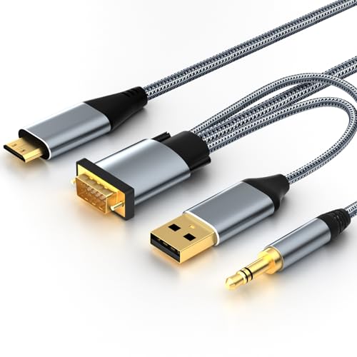 Image of VGA to Mini HDMI Cable 6FT, Uni-Directional VGA to Mini HDMI(Male to Male)