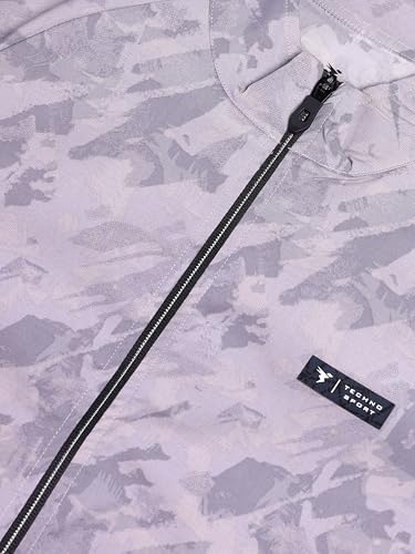 Image of TECHNOSPORT Men's Polyester Standard Length Slim Fit Printed Regular Jacket With SPF50+, Quick Dry for Regular Use