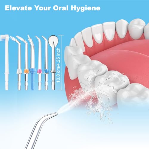 Standard Ersatz Jet Tips für Waterpik, 7Stk Munddusche Ersatz-Strahlspitzen Set, Wasser Flosser Spitzen Ersatz, Hochdruck Parodontal Tips, Munddusche Orthodontic Aufsatz für Zahnspangen Zahnersatz