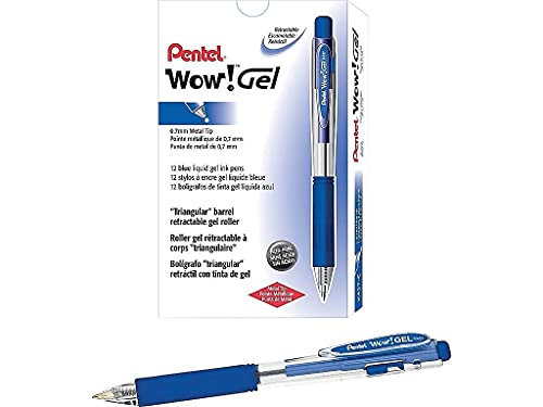 Pentel Wow! Bolígrafos de Gel Retráctiles Azul x12 miniatura 2
