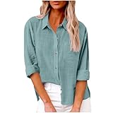 Womens Cotton Linen Button Down Shirt Roll Up Long Sleeve Collared Tops Business Casual Blouse with Pockets 2025 Fall Lightweight Flowy Beach Vacation Outfits Ladies Loose Work Shirts Summer