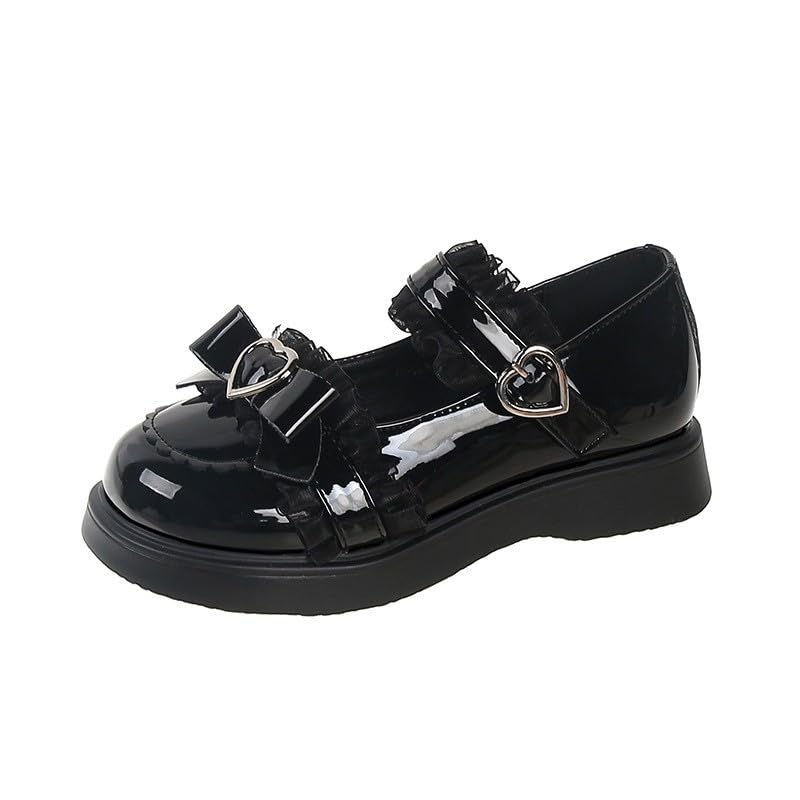 Girls School Shoe Soft Sole Leather Platform Mary Jane Flat Shoes Casual Comfort Non Slip Dress Shoes