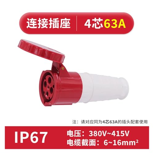 Conector Industrial IP67 63A Aviation 4 Pines miniatura 2