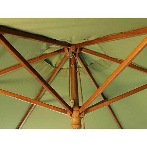 Sombrilla de madera dura CLSDRZC con polea de 2.7M para jardín y patio 4