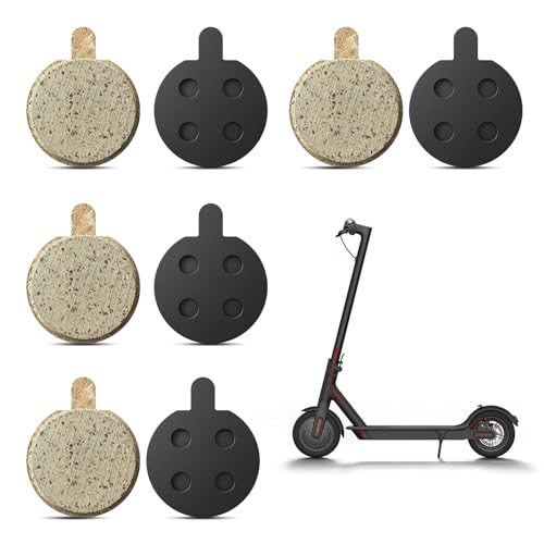 SYACHI Pastillas de Freno de Bicicleta, Pastillas de Freno de Disco de Bicicleta, Frenado Suave, Piezas de Freno Silenciosas y de Poco Ruido, Piezas de Freno Redondo para Bicicletas 4 Pares