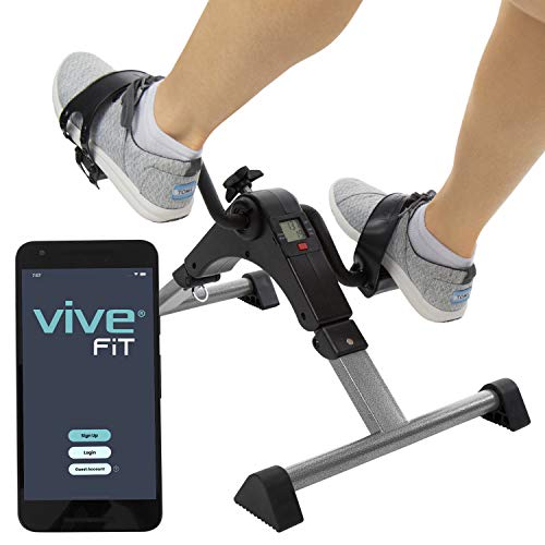 Vive Desk Bike Cycle - Foot Pedal Exerciser - Foldable Portable Foot, Hand