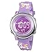 HIMTOR Montre Enfant Fille Garcon, Montre d'enfants de Dessin Animé 3D avec Bracelet en Silicone, Montre Bracelet Éducative Résistant à l'eau Enfant pour 3-12 Ans (Licorne Violette)