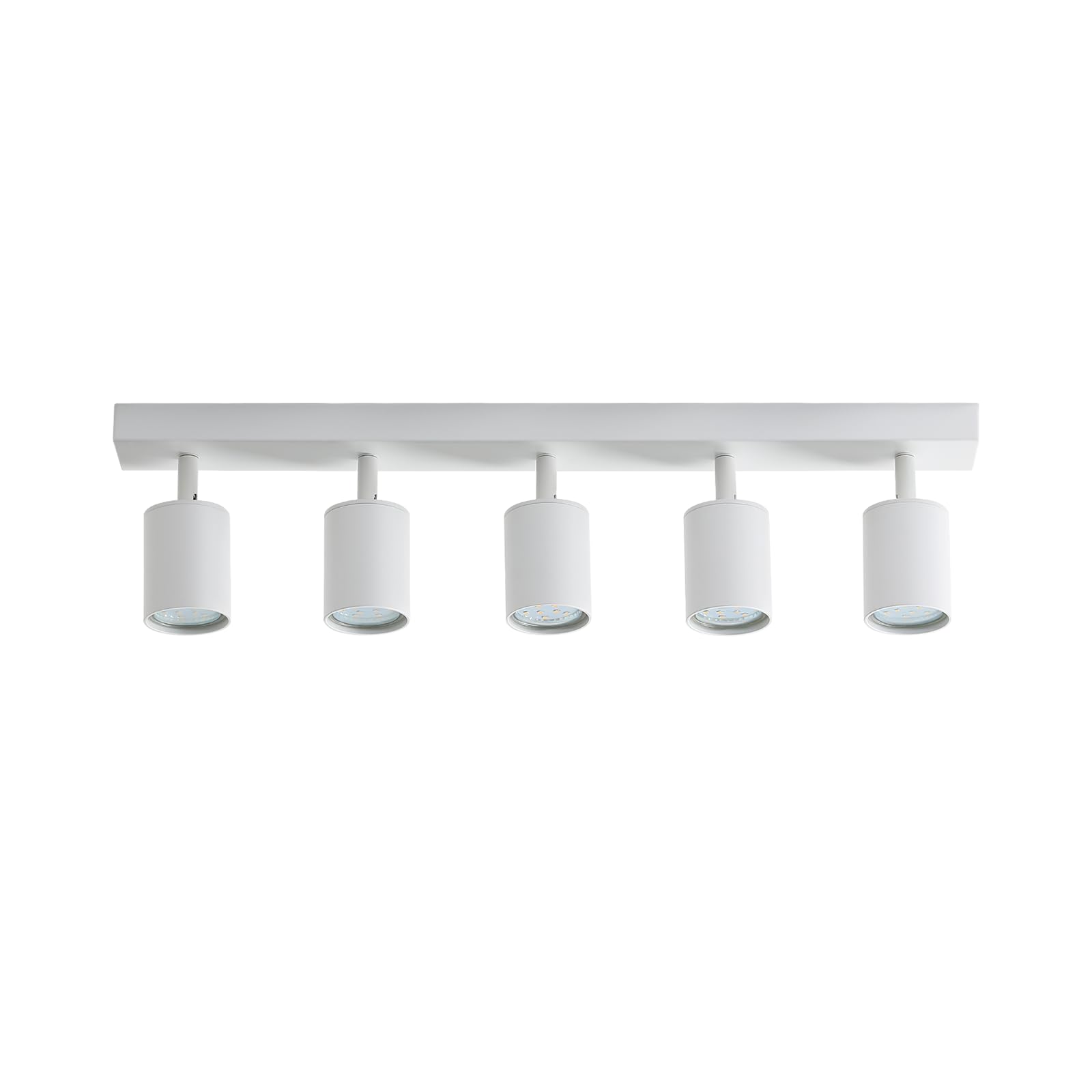 Faretti LED Soffitto 5 Luci Lampada da Soffitto Bianca Moderni | Orientabili Lampadario Faretti da Parete GU10 Illuminazione Interni per Soggiorno Cucina Salotto