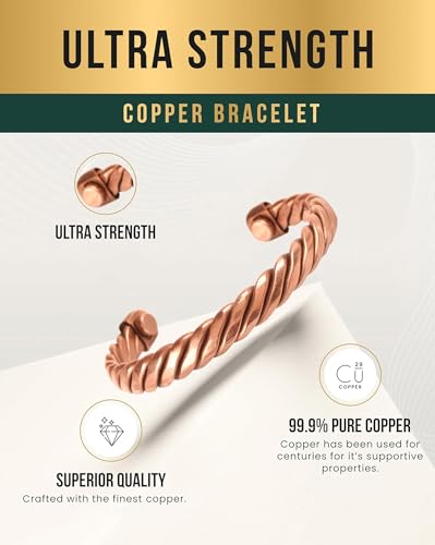 Image of Touchstone copper bracelets | gift for men women |adjustable 100% pure solid real magnetic jewelry | handmade bracelet set combo | rope braided tibetan bangles.
