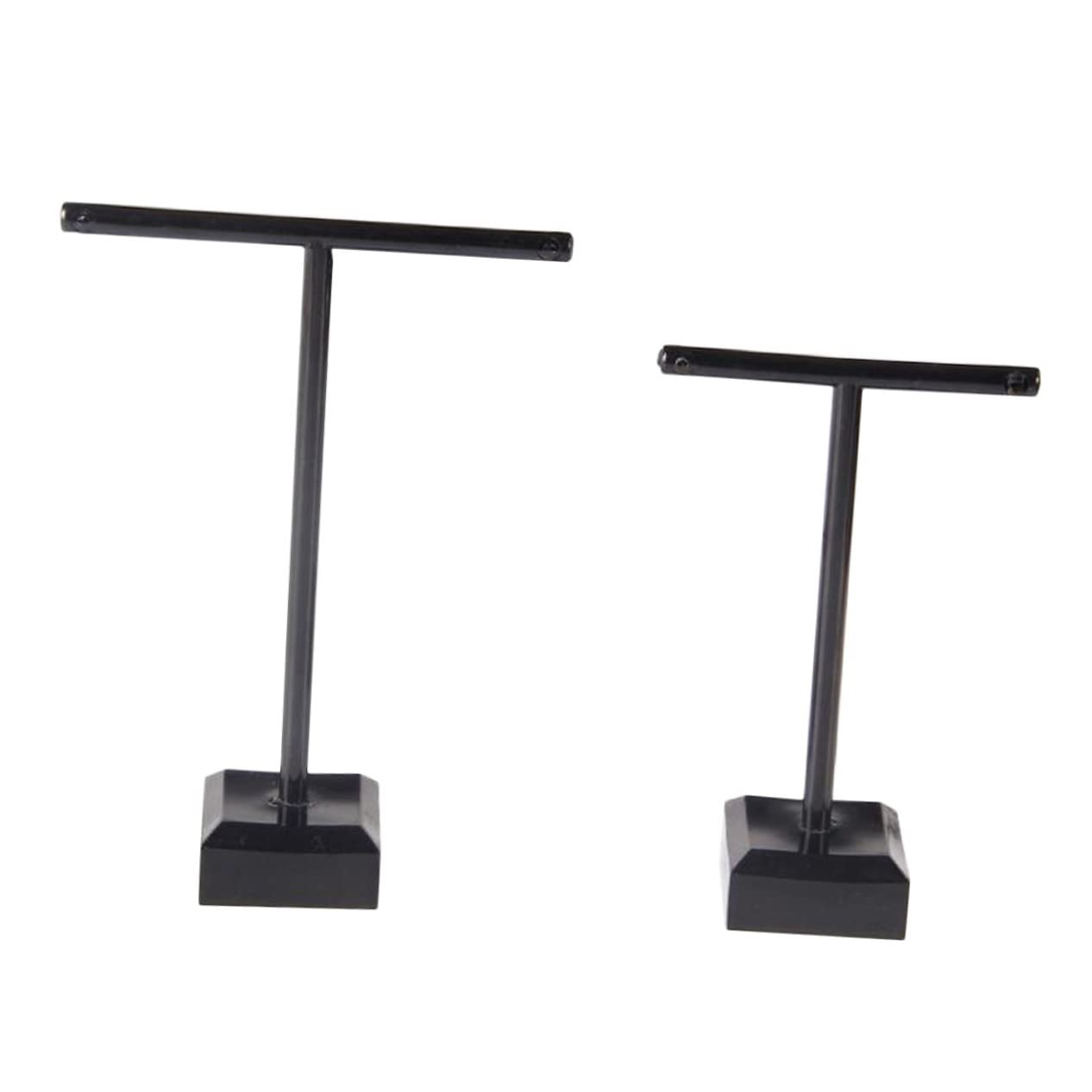 NOLITOY 2 Pcs Earrings Shelf Holders Show Display Retail Rack Stand Multifunctional Transparent Two Shape Black
