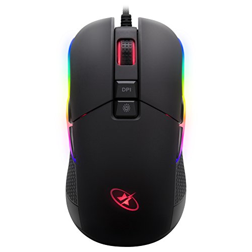 Rosewill Rgb Gaming Mouse With Ambidextrous Grip For Computer/Pc/Laptop/Mac Book With 10000 Dpi Optical Gaming Sensor And Comfortable Ergonomic Design W/9 Buttons (Neon M62) #TOP1