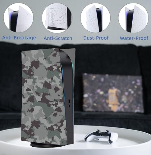 Image of Digital Edition Face Plates Cover Skins Shell Panels for PS5 Console, Accessories for PlayStation 5 Protective Shell Replacement Faceplate (Camouflage)
