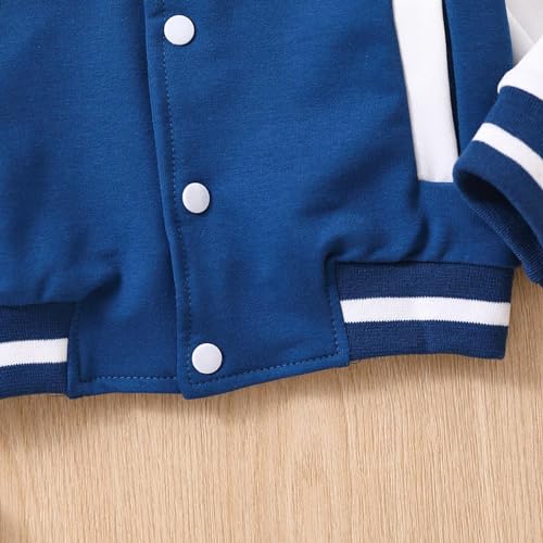 Children's Baseball Jacket Toddler Girls Boys Warm Outwear Long Sleeve Button Down Stand Up Collar Jacket Coats4