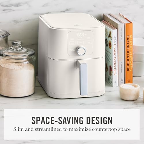 Martha Stewart 6QT Air Fryer, 6-in-1, Bake, Broil, Roast, Air Fry, Dehydrate, Reheat, Ceramic Non-Stick Basket, Crispy Results Fast, 400°F Max Temp, Shake Reminder, Linen Cream by Martha Stewart - Image 7